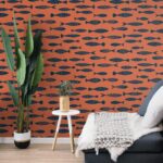 Bay - Coral Reef | Oranges Nautical Wallpaper for Nursery, Half Bath, and Hallway