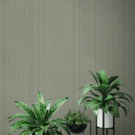 Lagom Linen - Metallic Slate and Gold | Grays Textures Wallpaper for Bedroom, Powder Room, and Entryway