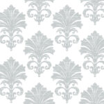 Coronation | Grays Damasks and Scrolls Wallpaper for Hallway, Powder Room, and Kitchen