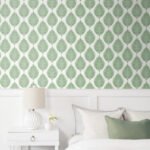 Jaipur Block Print | Greens Trees and Leaves Wallpaper for Living Room, Hallway, and Dining Room