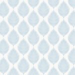 Jaipur Block Print | Blues Trees and Leaves Wallpaper for Living Room, Half Bath, and Accent Wall