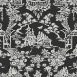 Spring Festival | Blacks Asian and Chinoiseries Wallpaper for Powder Room, Kitchen, and Dining Room