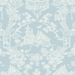 Spring Festival | Blues Asian and Chinoiseries Wallpaper for Nursery, Hallway, and Entryway
