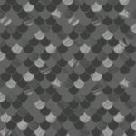 Catalina Scales - Black, Ocean Blue, Gray, and Metallic Silver | Blacks Geometrics Wallpaper for Office, Accent Wall, and Half Bath