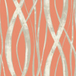 Barbados - Portland Orange, Gray, and White | Oranges Geometrics Wallpaper for Office, Accent Wall, and Living Room