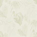 Dominica - Metallic Gold, Off-White, and Light Tan | Browns and Taupes Florals, Botanicals and Tropicals Wallpaper for Entryway, Half Bath, and Bedroom