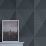 Pinacle 27 - Napa | Blues Geometrics Wallpaper for Office, Accent Wall, and Half Bath