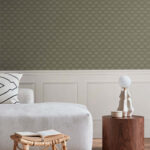 Basketweave 27 - Raw Umber | Browns and Taupes Plaids, Checks and Stripes Wallpaper for Half Bath, Living Room, and Dining Room