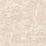 Ottine | Pinks Trees and Leaves Wallpaper for Entryway, Hallway, and Living Room