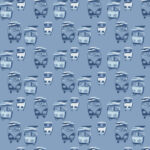 Navy Grey and White | Blues Novelty and Pop Culture Wallpaper for Half Bath, Nursery, and Accent Wall
