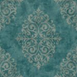 Galena - Peacock | Blues Damasks and Scrolls Wallpaper for Nursery, Accent Wall, and Powder Room