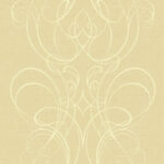 Gloucester - Honey | Yellows Damasks and Scrolls Wallpaper for Hallway, Office, and Kitchen