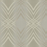 Ombre Diamond - Metallic Greige | Warm Neutrals and Beiges Geometrics Wallpaper for Office, Accent Wall, and Entryway