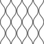 Dot Ogee | Blacks Geometrics Wallpaper for Office, Accent Wall, and Hallway
