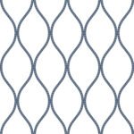 Dot Ogee | Blues Geometrics Wallpaper for Office, Accent Wall, and Kitchen