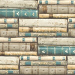 Stacked Books - Teal and Greige