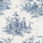 South East - Indigo | Blues Asian and Chinoiseries Wallpaper for Entryway, Hallway, and Nursery