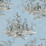 South East - Celestial | Blues Asian and Chinoiseries Wallpaper for Accent Wall, Half Bath, and Nursery