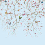 Butterfly Delight - Sky Blue | Blues Animals, Birds and Insects Wallpaper for Office, Hallway, and Bedroom