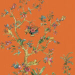 Tanzania Tree of Life Mural - Clementine | Oranges Florals, Botanicals and Tropicals Wallpaper for Hallway, Kitchen, and Office