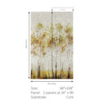 Aspen Tree Mural - Bone | Multicolors Trees and Leaves Wallpaper for Bedroom, Accent Wall, and Hallway