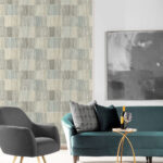 Arielle - Stormy | Cool Neutrals Plaids, Checks and Stripes Wallpaper for Dining Room, Bedroom, and Office
