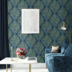 Goldcrest - After Dark | Multicolors Trees and Leaves Wallpaper for Bedroom, Nursery, and Entryway