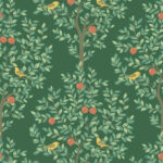 Goldcrest - Forest | Greens Trees and Leaves Wallpaper for Dining Room, Powder Room, and Hallway