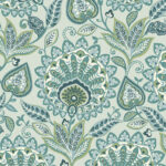 Sheffield - Verdigris | Aquas and Teals Damasks and Scrolls Wallpaper for Entryway, Powder Room, and Office
