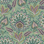 Sheffield - Summer Garden | Greens Damasks and Scrolls Wallpaper for Bedroom, Office, and Hallway