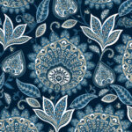 Sheffield - King of Prussia | Navys Damasks and Scrolls Wallpaper for Bedroom, Kitchen, and Nursery