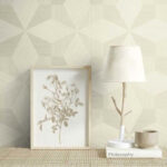 Turku 27 - Coconut | Warm Neutrals and Beiges Geometrics Wallpaper for Office, Accent Wall, and Entryway