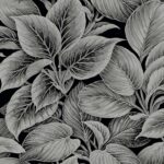 Wasilla - Rocky Coast | Silvers and Pewters Trees and Leaves Wallpaper for Entryway, Bedroom, and Hallway