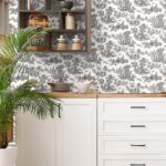Eglantine - Licorice | Blacks Toiles Wallpaper for Office, Hallway, and Entryway