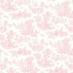 Eglantine - Berry Shake | Pinks Toiles Wallpaper for Kitchen, Nursery, and Entryway