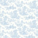 Eglantine - Blue Jay | Blues Toiles Wallpaper for Nursery, Accent Wall, and Entryway